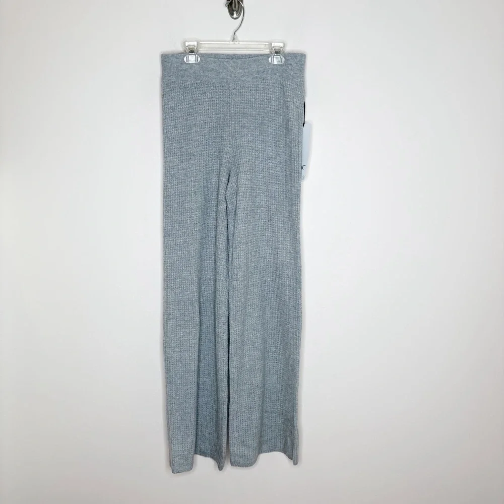 Alo Cashmere High Waist Plush Waffle Knit Pant Heather Grey Small NWT